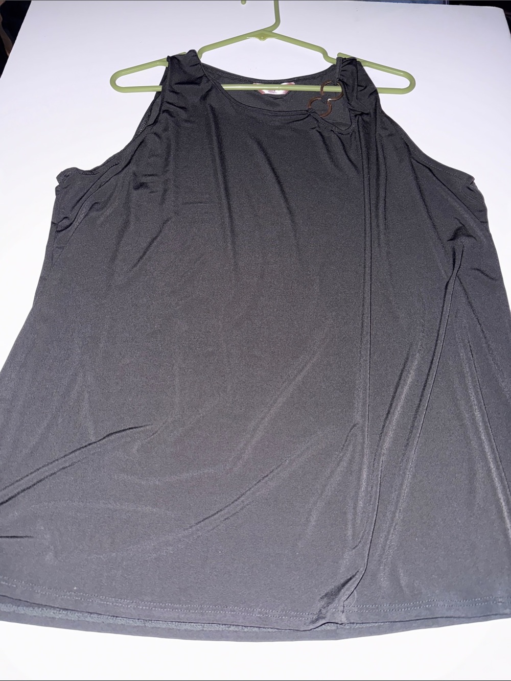 SJS Black Sleeveless Tank Top with Ring Detail